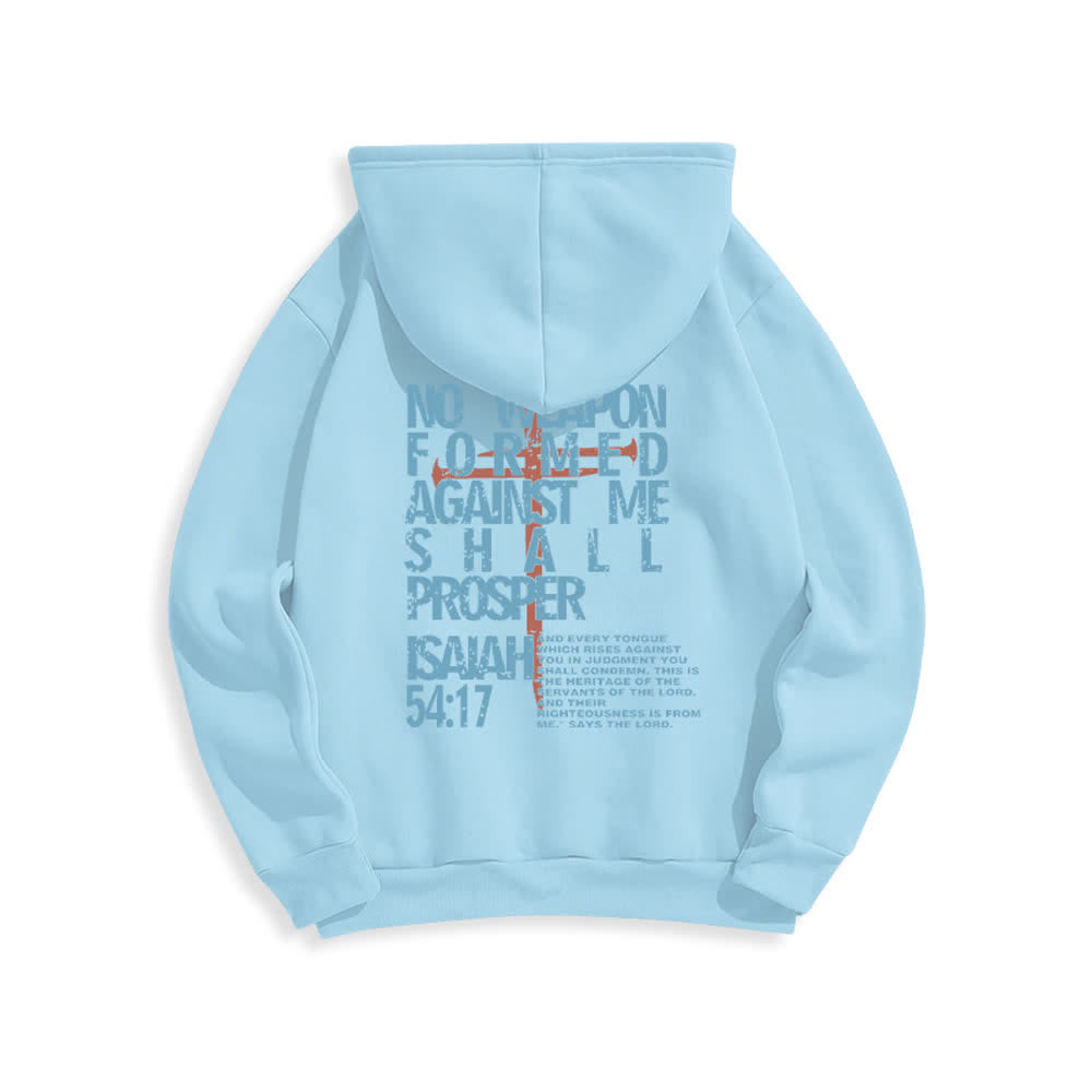 Christianartworkshop Isaiah 54:17 Distressed Back Print Pullover Fleece Lined Polyester Hoodie - image 22