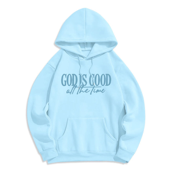 Christianartworkshop God Is Good All The Time Cozy Pullover Fleece Lined Polyester Hoodie - Blue - 2XL - image 7