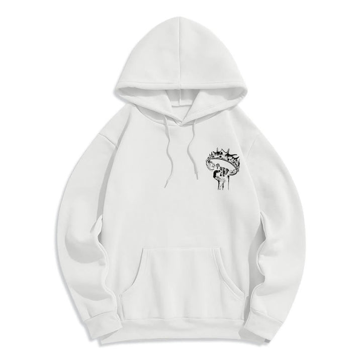 Christianartworkshop Jesus Is King Gothic Graphic Pullover Fleece Lined Polyester Hoodie - image 2