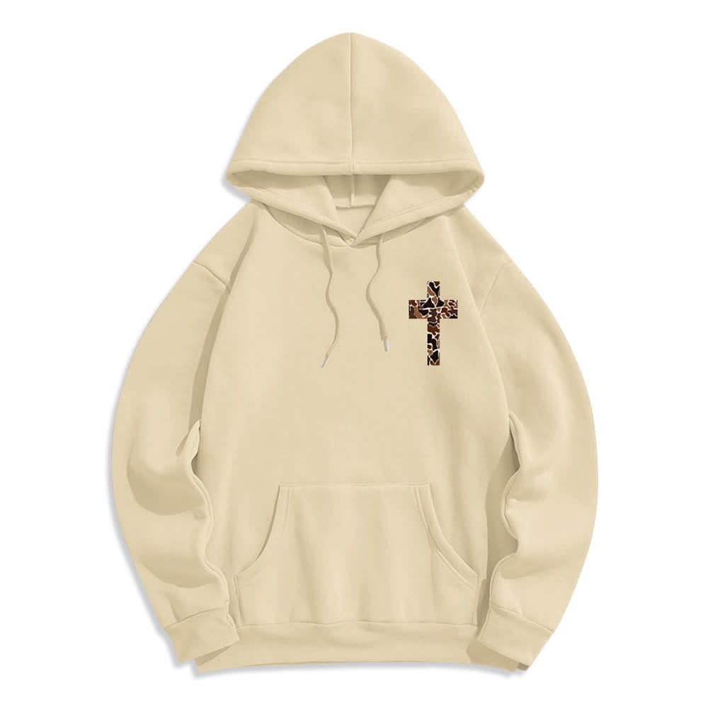 Christianartworkshop Earthtone Cross Verse Detail Streetwear Fleece Lined Polyester Hoodie - image 11