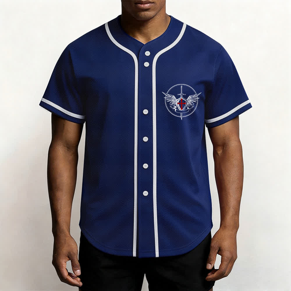 Christianartworkshop Saint Michael Defend Us In Battle Baseball Jersey - image 41