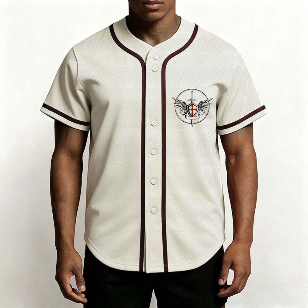 Christianartworkshop Saint Michael Defend Us In Battle Baseball Jersey - image 13