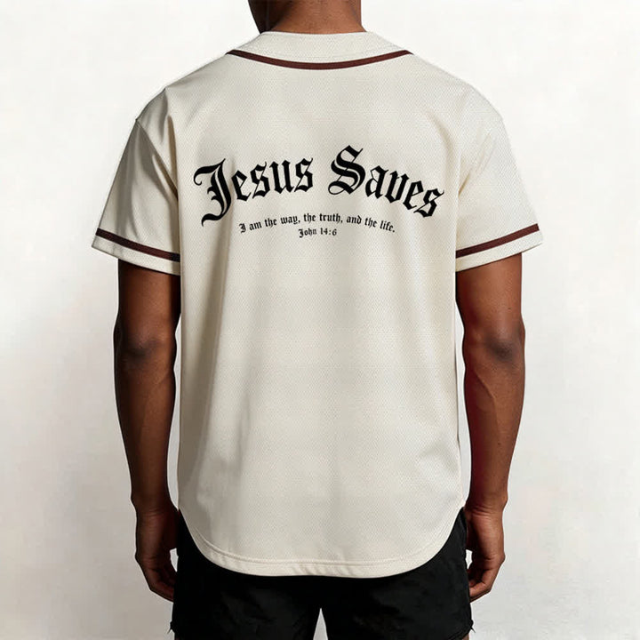 Christianartworkshop Jesus Saves Gothic Street Baseball Jersey - image 31