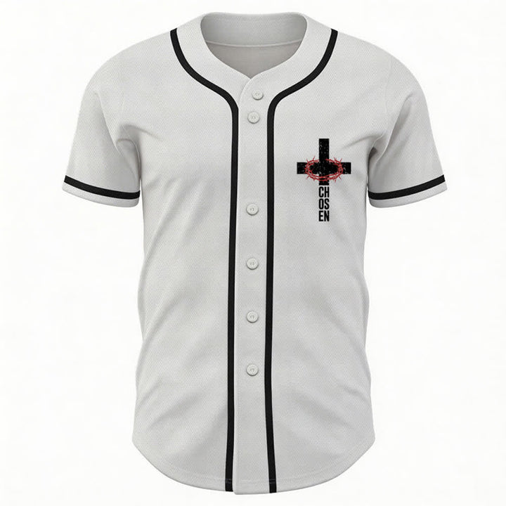 Christianartworkshop Jesus Cross Mesh Button Up Baseball Jersey - image 9