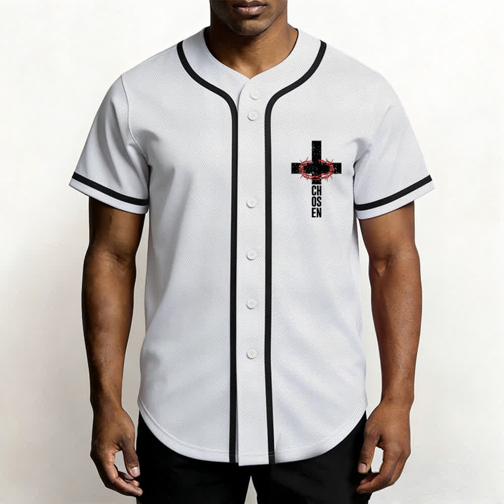 Christianartworkshop Jesus Cross Mesh Button Up Baseball Jersey - image 13