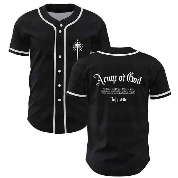 Christianartworkshop Army Of God Mesh Streetwear Baseball Jersey - Black - 5XL - image 7