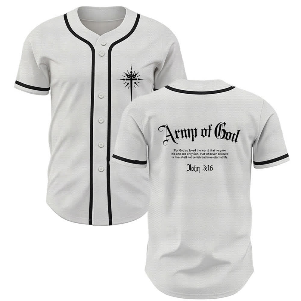 Christianartworkshop Army Of God Streetwear Baseball Jersey - White - 5XL - image 0