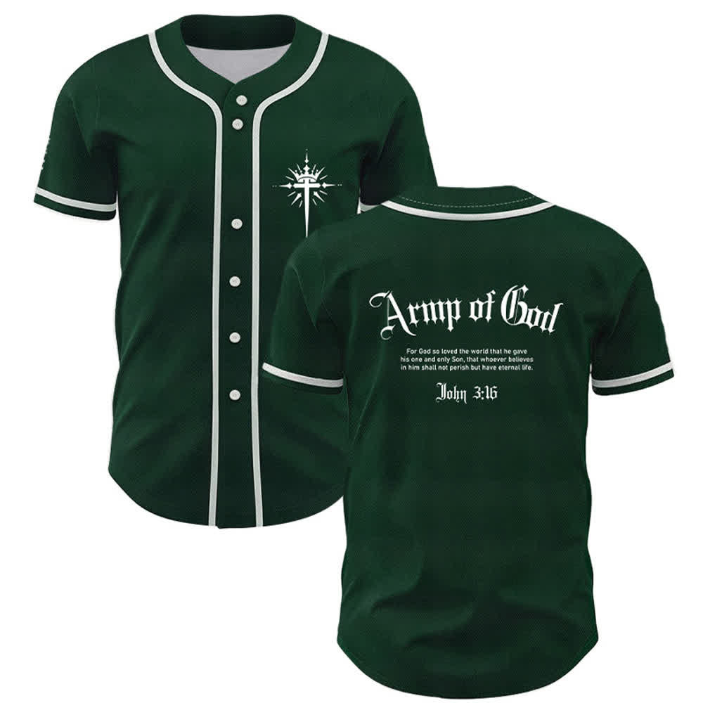 Christianartworkshop Army Of God Streetwear Baseball Jersey - Green - 5XL - image 21