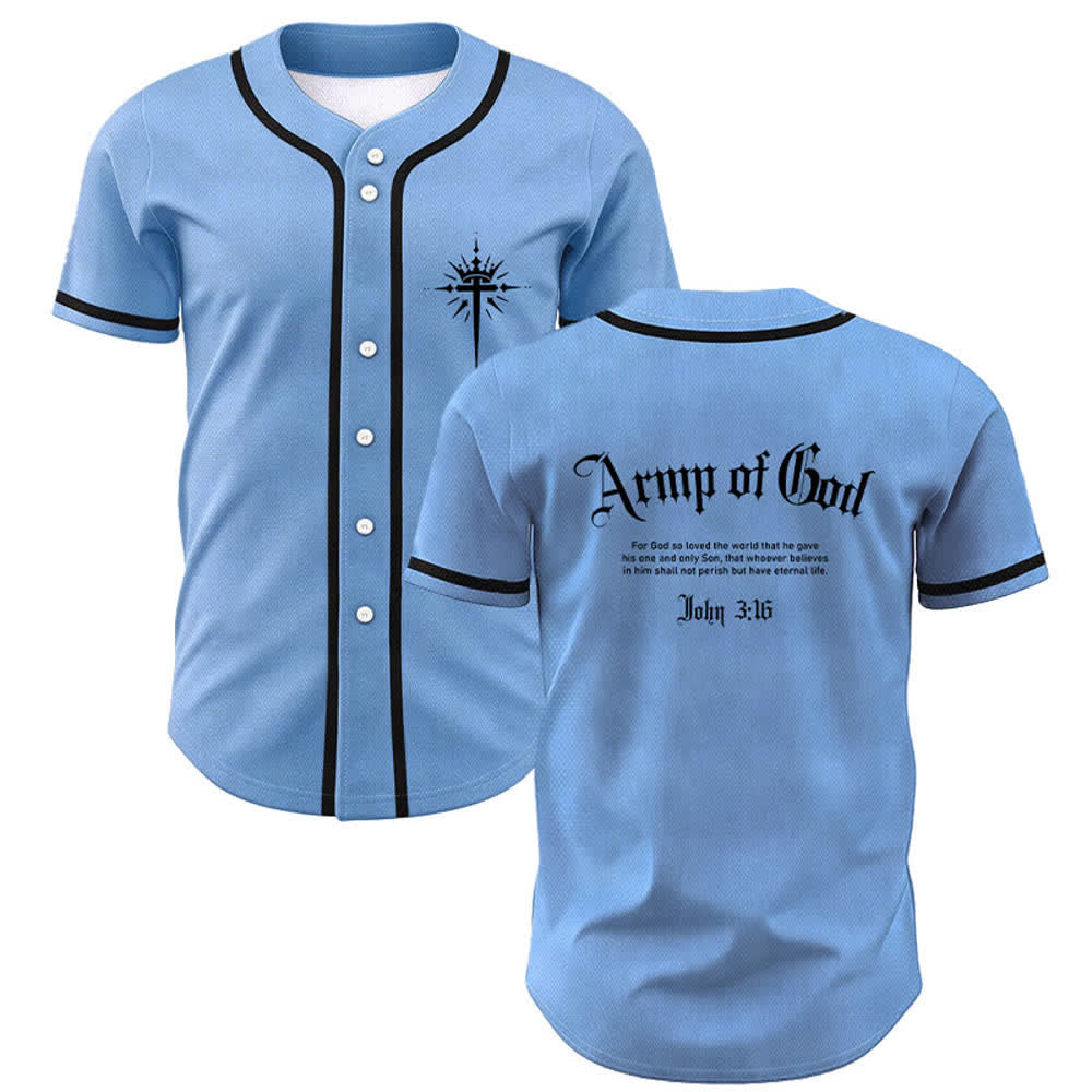Christianartworkshop Army Of God Streetwear Baseball Jersey - Blue - 5XL - image 42