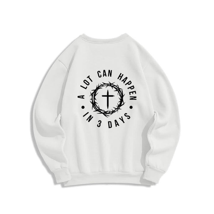 Christianartworkshop Three Days Thorn Cross Back Print Fleece Sweatshirt - image 4