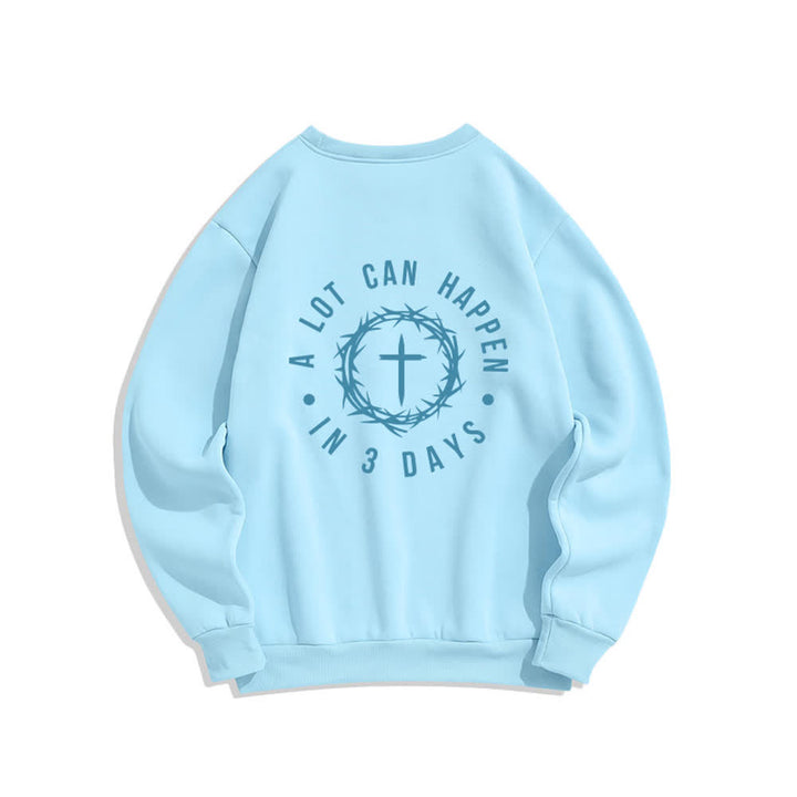 Christianartworkshop Three Days Thorn Cross Back Print Fleece Sweatshirt - image 13