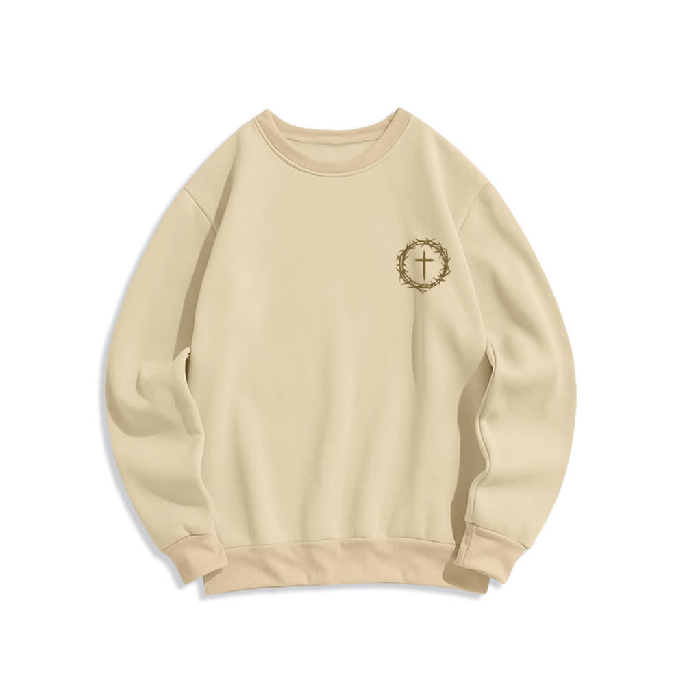 Christianartworkshop Three Days Thorn Cross Back Print Fleece Sweatshirt - image 16