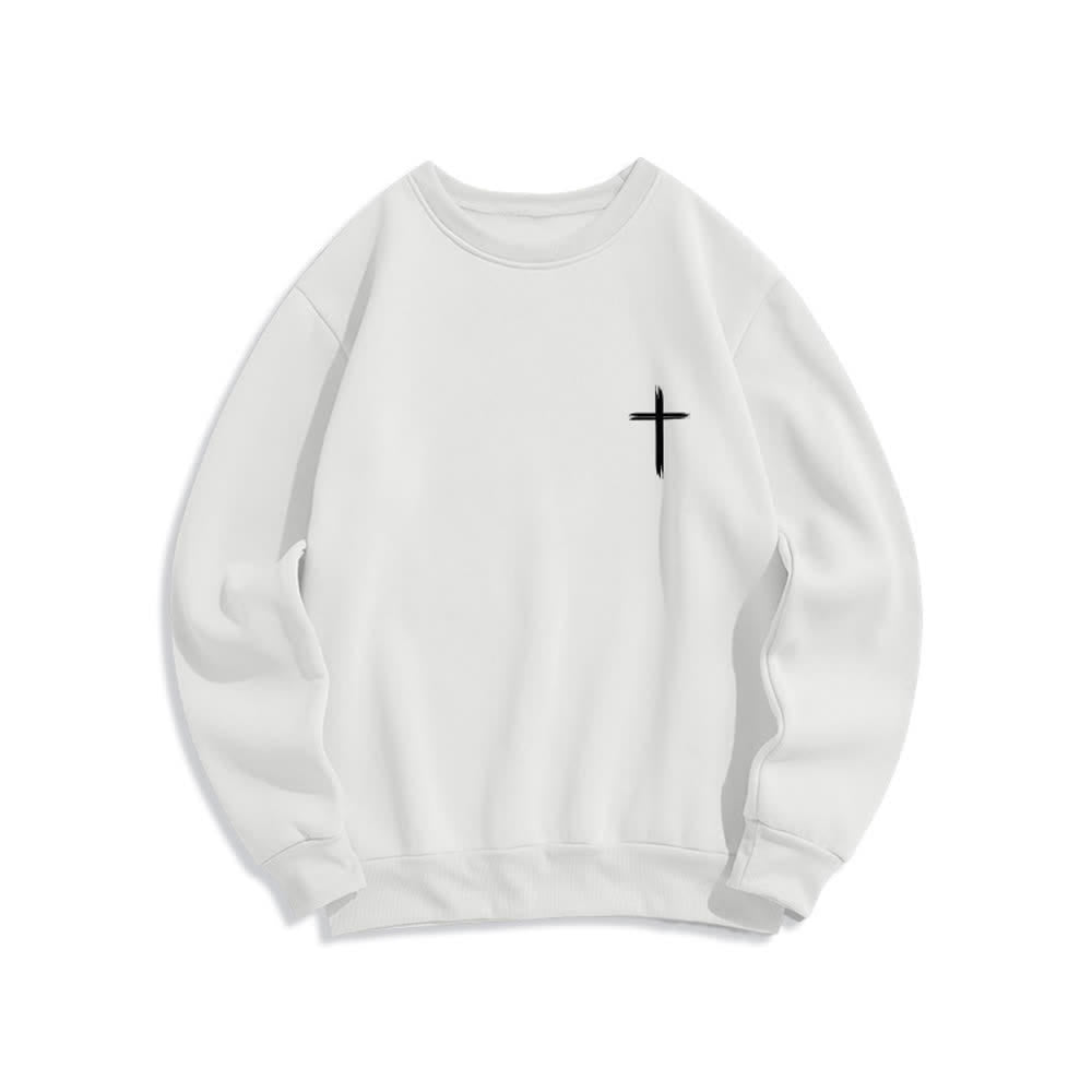 Christianartworkshop Love In Bloom Cross Back Print Fleece Sweatshirt - image 2