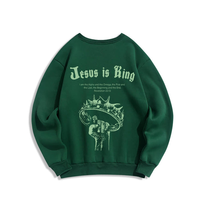Christianartworkshop Jesus Is King Crown Back Print Crewneck Sweatshirt - image 13