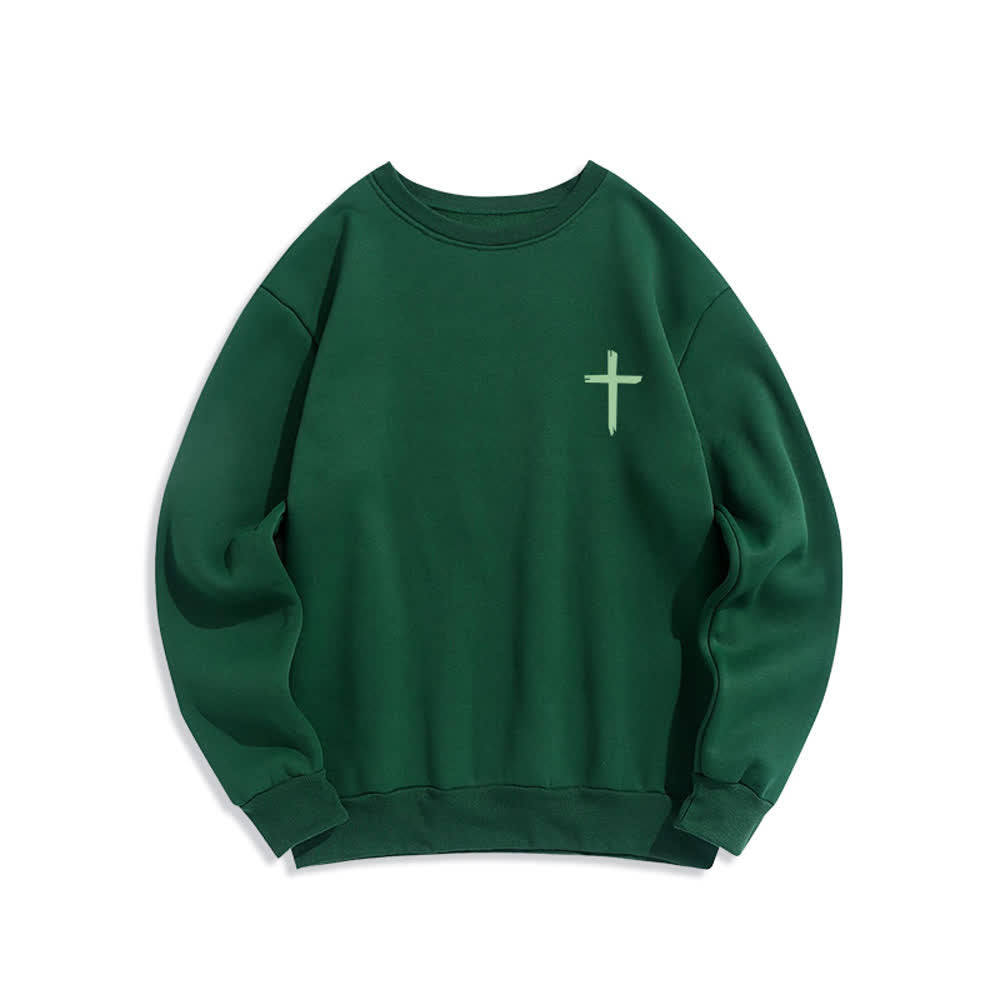 Christianartworkshop Fear Not Angel Back Graphic Cross Crewneck Sweatshirt - image 17