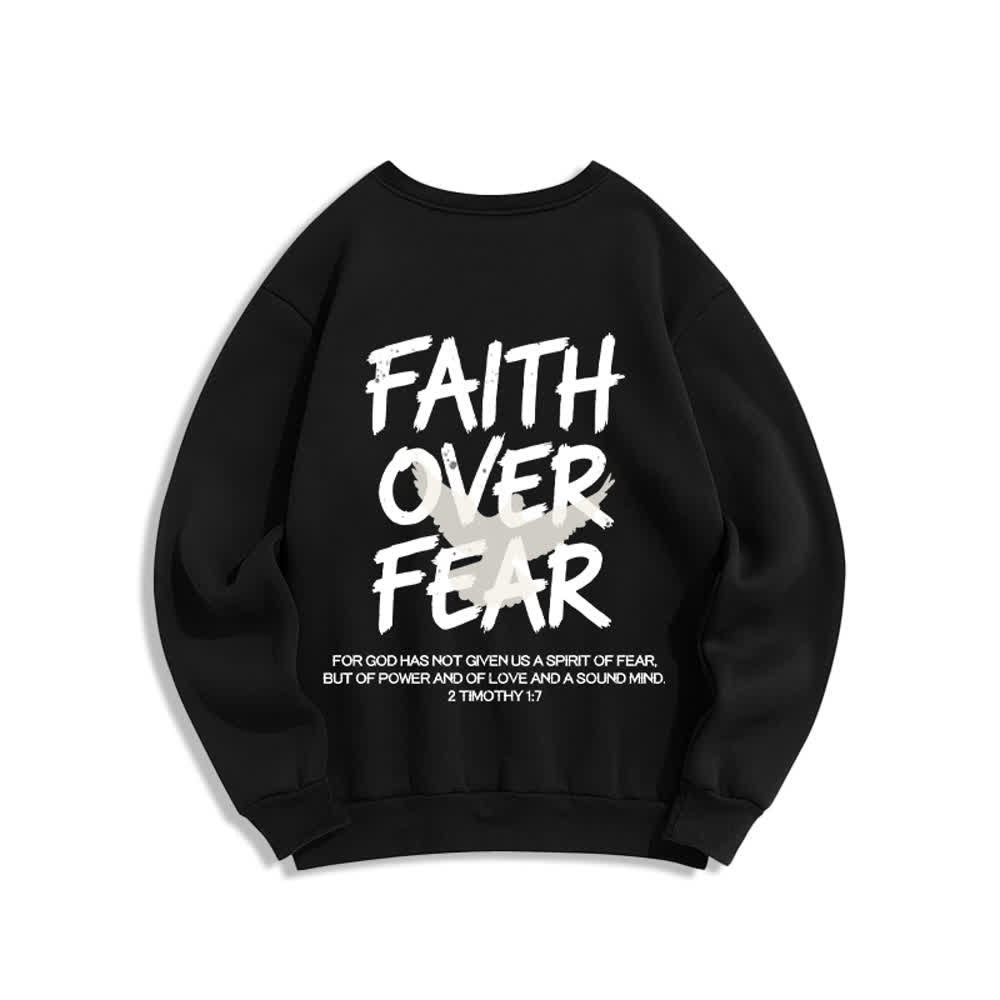 Christianartworkshop Faith Over Fear Dove Graphic Oversized Crewneck Sweatshirt - image 7