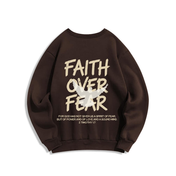 Christianartworkshop Faith Over Fear Dove Graphic Oversized Crewneck Sweatshirt - image 10