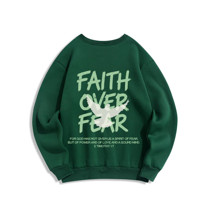 Christianartworkshop Faith Over Fear Dove Graphic Oversized Crewneck Sweatshirt - image 16