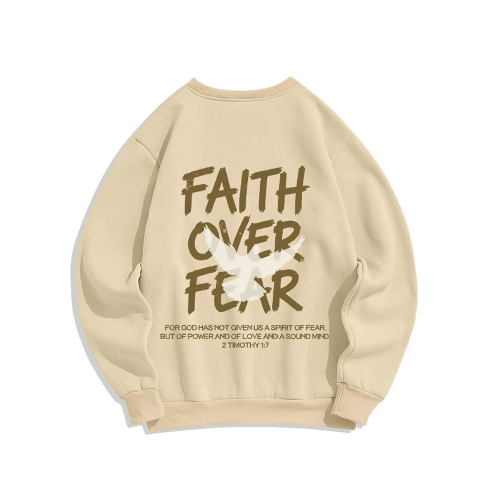 Christianartworkshop Faith Over Fear Dove Graphic Oversized Crewneck Sweatshirt - image 1