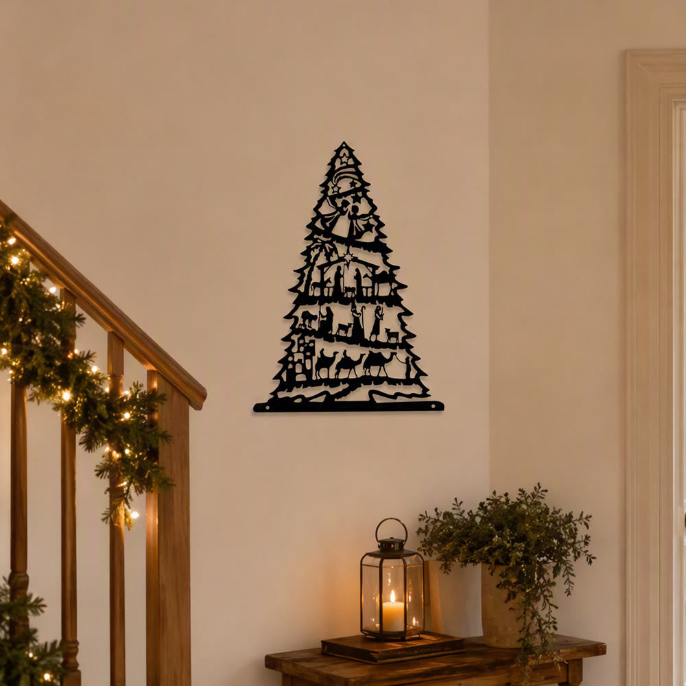 Christianartworkshop Nativity Scene Christmas Tree Metal Wall Art: Emblem of Timeless Peaceful Tidings - image 5