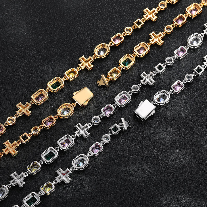 Christianartworkshop Ornate Multi‑Stone Cross Interlocking Chain: Token of Abiding Watchful Safeguard - image 9