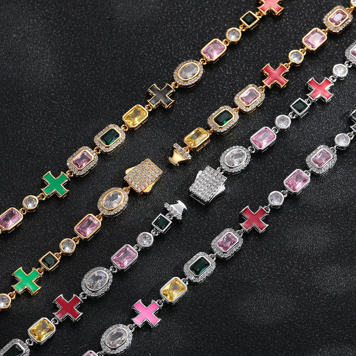 Christianartworkshop Ornate Multi‑Stone Cross Interlocking Chain: Token of Abiding Watchful Safeguard - image 8