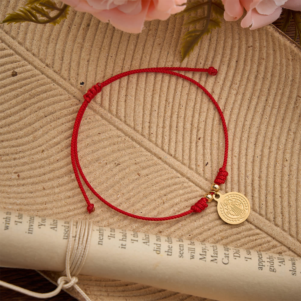 Christianartworkshop Figure‑Embossed Medal Woven Bracelet: Wearable Keepsake Of Timeless Heavenly Grace - image 4