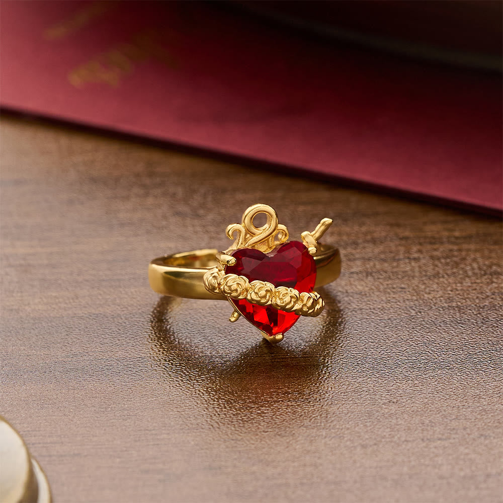 Christianartworkshop Sculpted Sacred Heart Open Band Ring: Emblem Of Tender Heavenly Shelter - image 22