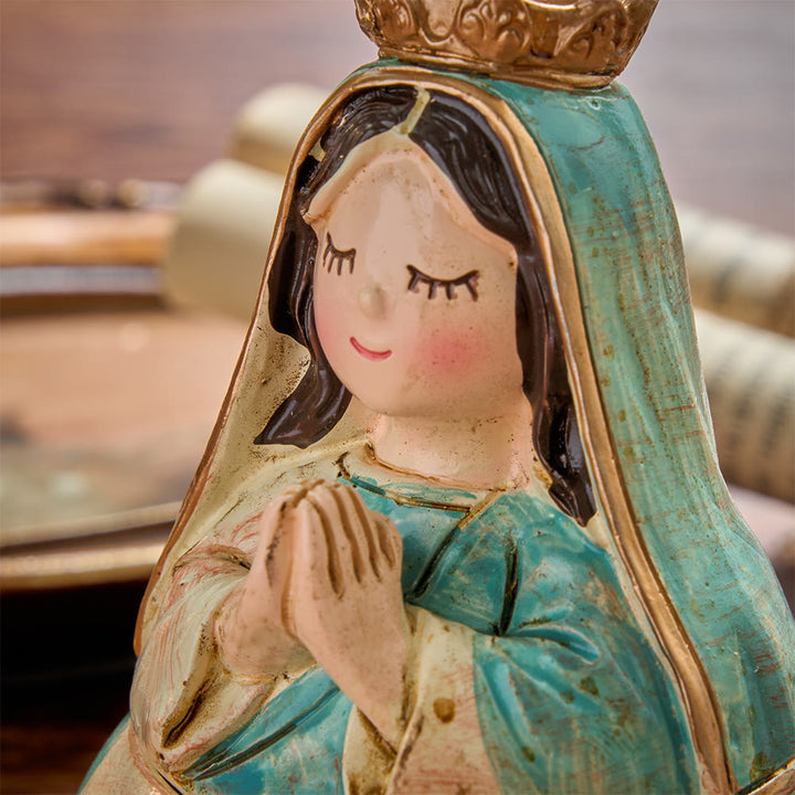 Christianartworkshop 2Pack Whimsical Sacred Heart Figurine Rosary Storage Boxes Jesus And Virgin Mary Decorative Religious Statue Cases - image 5
