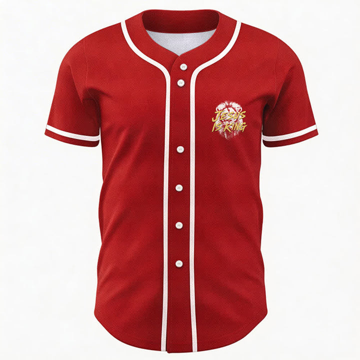 Christianartworkshop Jesus Is King Lion Graphic Baseball Jersey - image 23