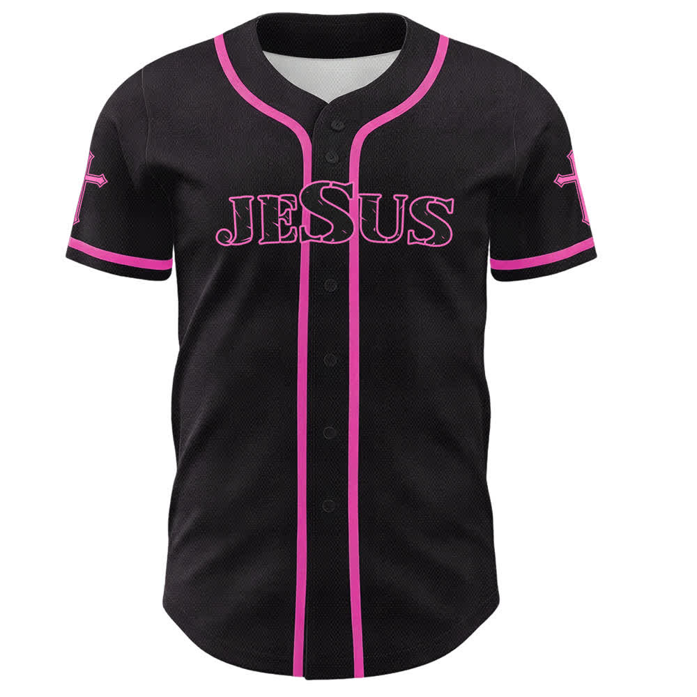 Christianartworkshop Jesus True God Red Cross Black Baseball Jersey - image 44