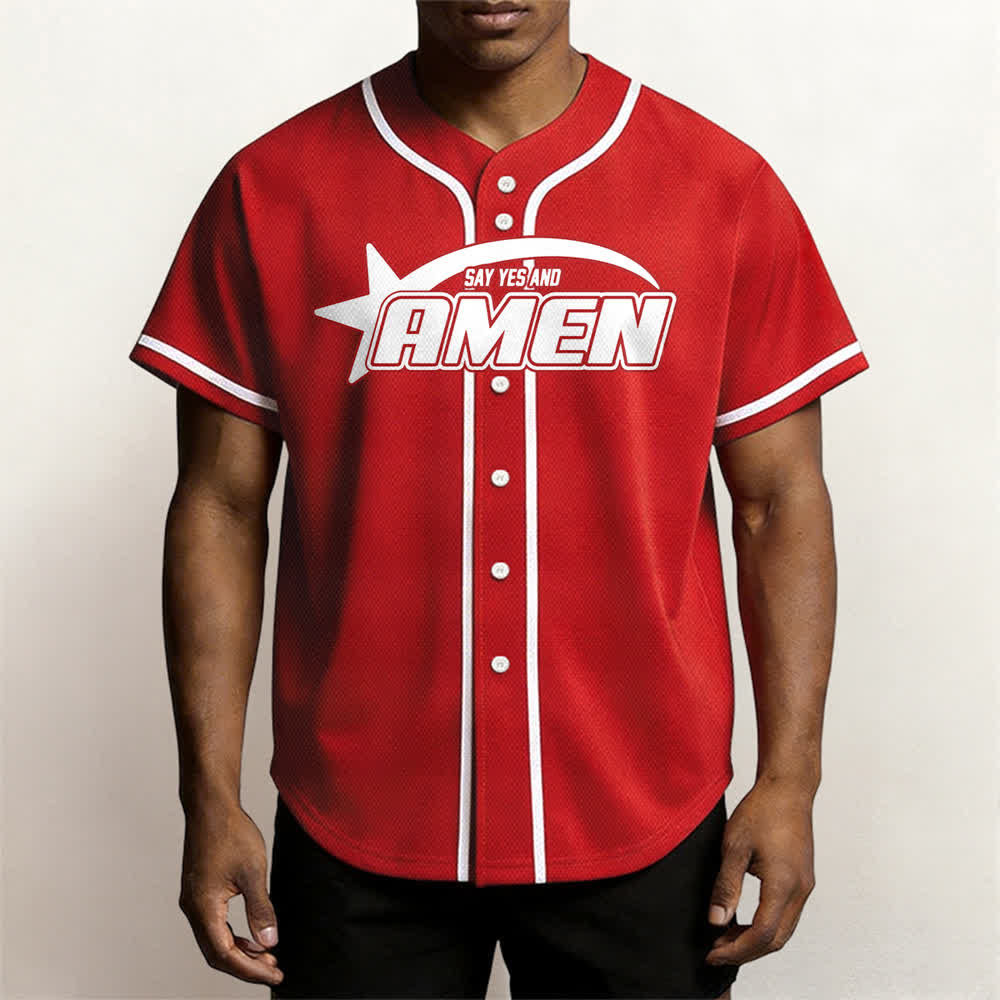 Christianartworkshop Amen Black And White Team Baseball Jersey - image 20