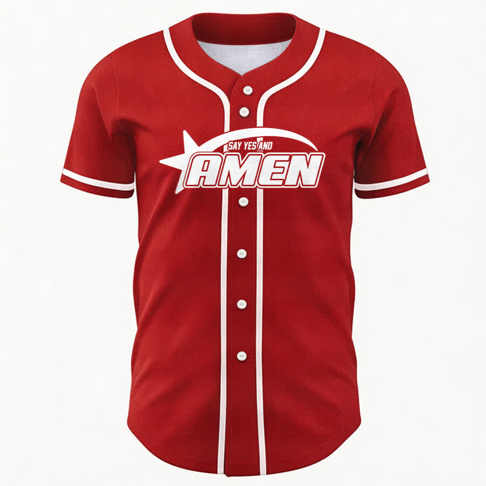 Christianartworkshop Amen Black And White Team Baseball Jersey - image 16