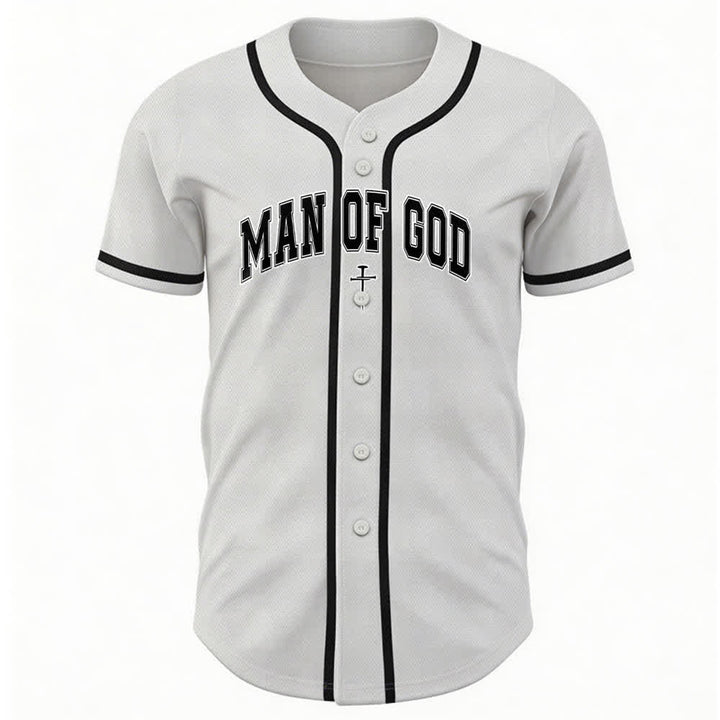 Christianartworkshop Man Of God Varsity Mesh Button Up Baseball Jersey - image 2
