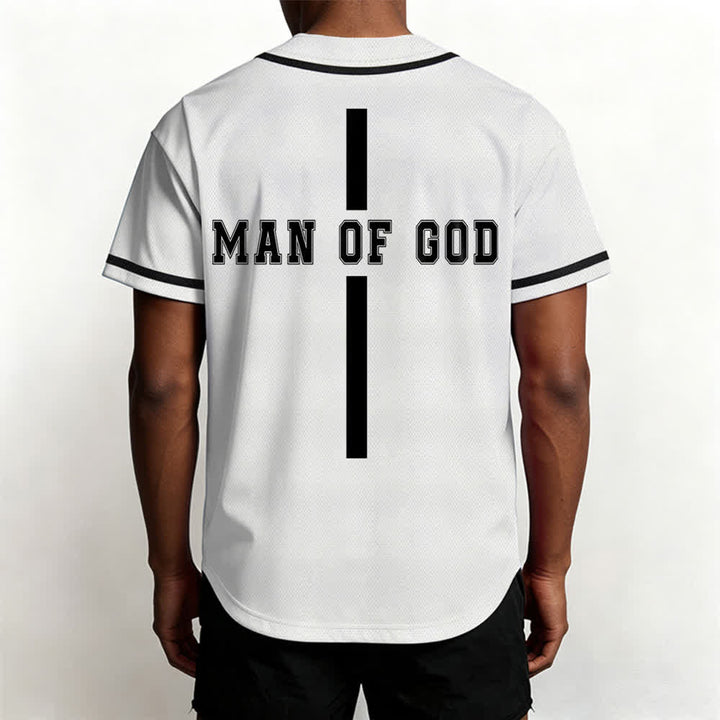 Christianartworkshop Man Of God Varsity Button Up Baseball Jersey - image 5