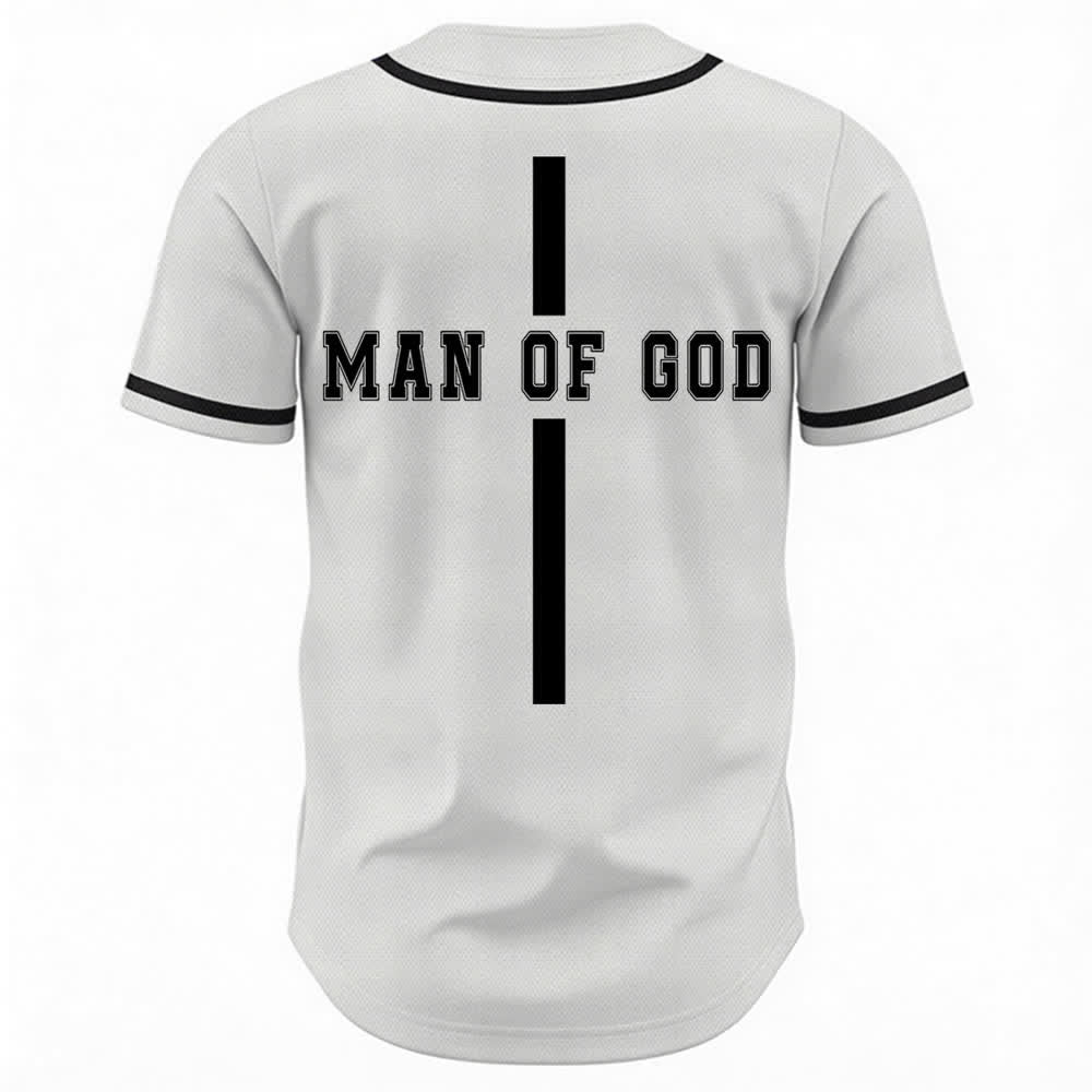 Christianartworkshop Man Of God Varsity Button Up Baseball Jersey - image 1