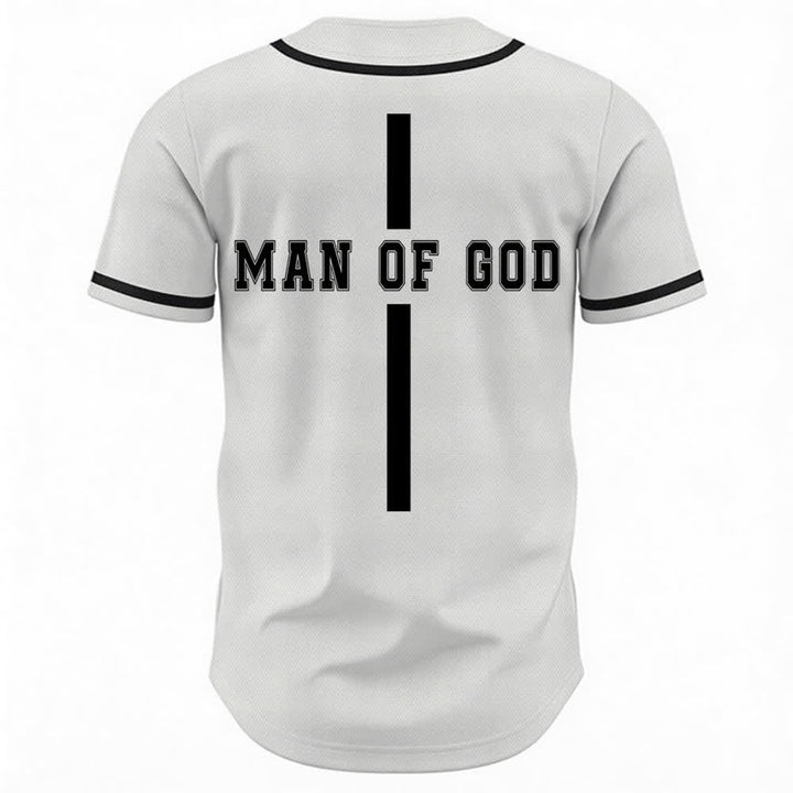 Christianartworkshop Man Of God Varsity Button Up Baseball Jersey - image 1