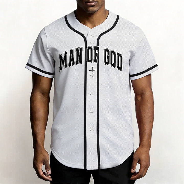 Christianartworkshop Man Of God Varsity Mesh Button Up Baseball Jersey - image 6