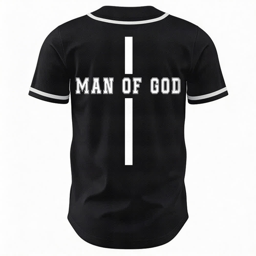 Christianartworkshop Man Of God Varsity Button Up Baseball Jersey - image 8