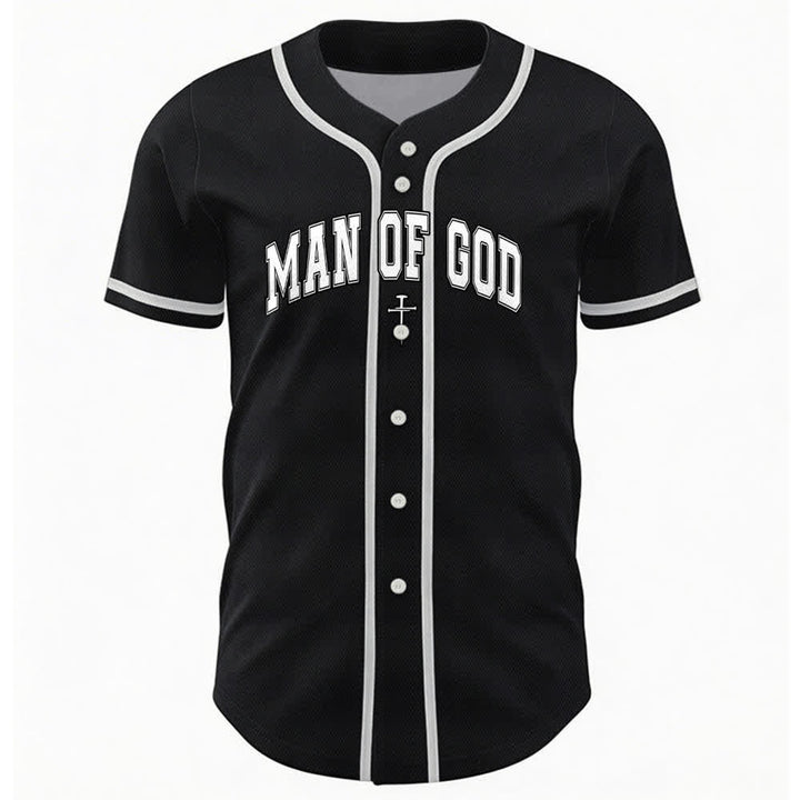 Christianartworkshop Man Of God Varsity Mesh Button Up Baseball Jersey - image 9
