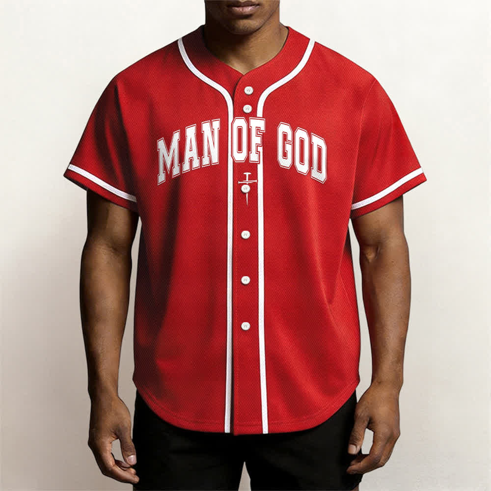 Christianartworkshop Man Of God Varsity Button Up Baseball Jersey - image 20