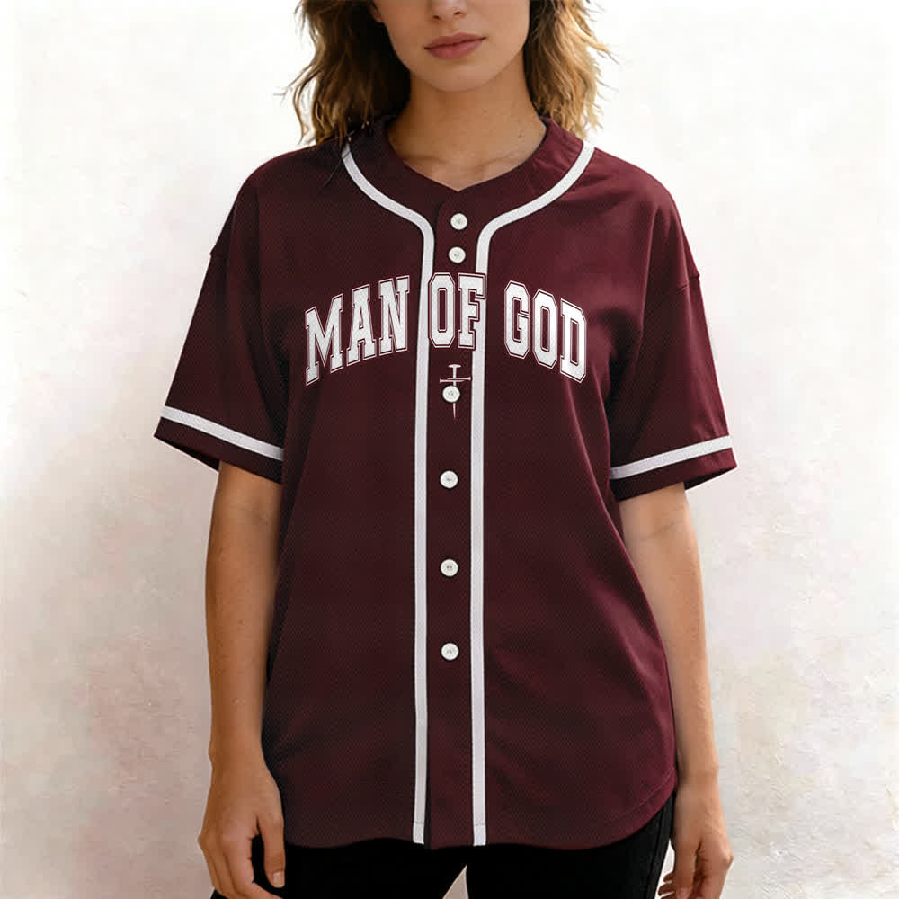 Christianartworkshop Man Of God Varsity Button Up Baseball Jersey - image 25