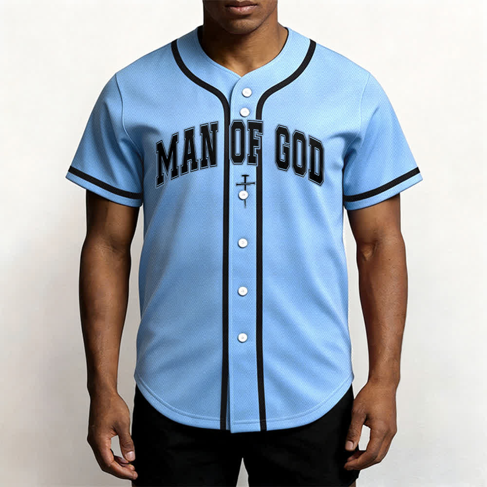 Christianartworkshop Man Of God Varsity Mesh Button Up Baseball Jersey - image 34