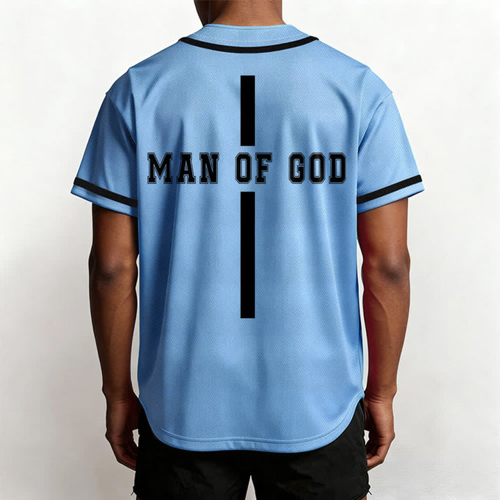 Christianartworkshop Man Of God Varsity Mesh Button Up Baseball Jersey - image 33