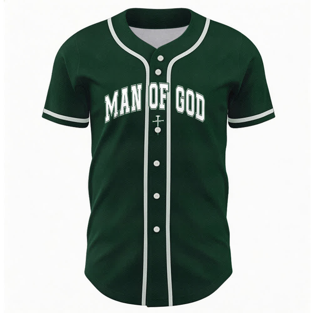 Christianartworkshop Man Of God Varsity Mesh Button Up Baseball Jersey - image 37