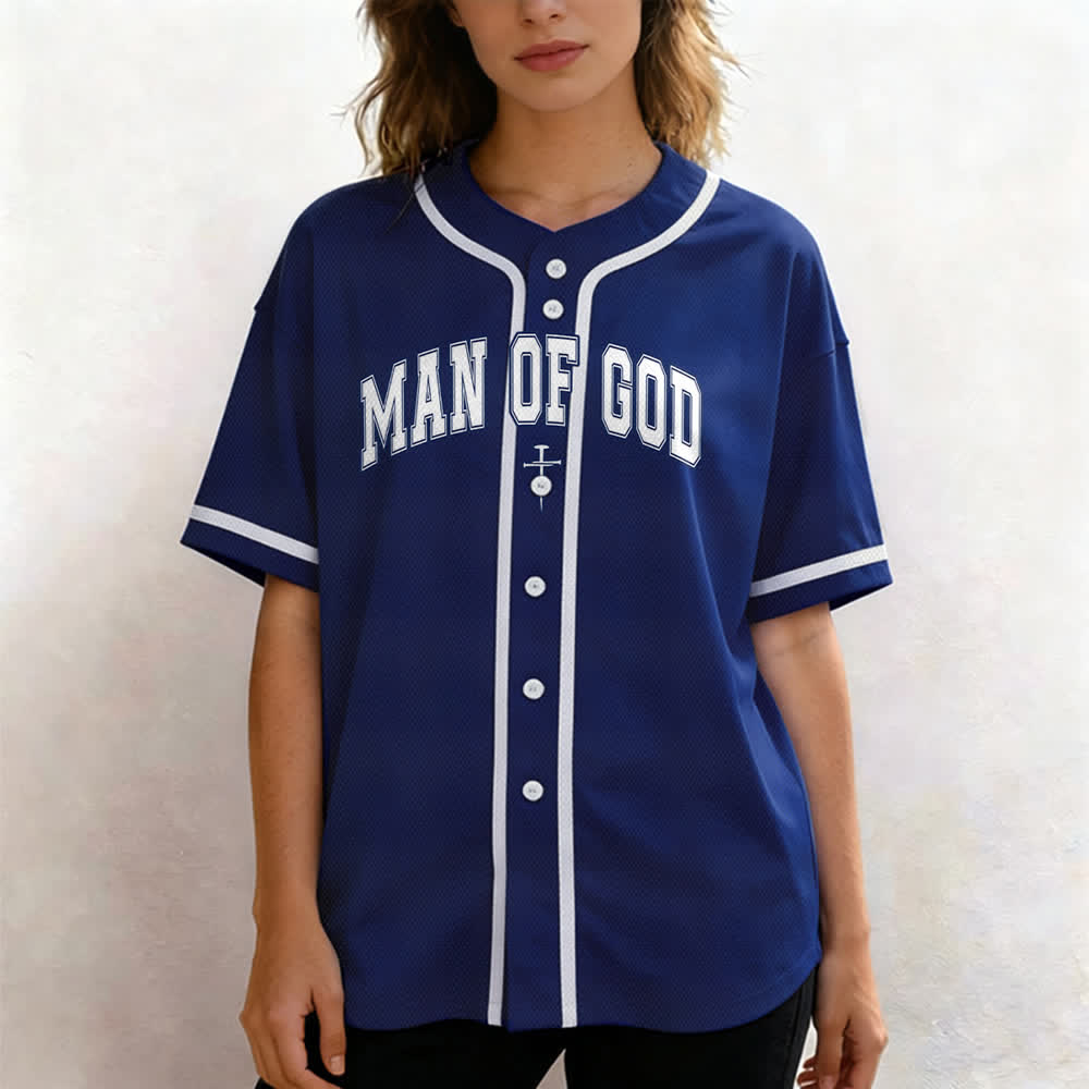 Christianartworkshop Man Of God Varsity Mesh Button Up Baseball Jersey - image 53