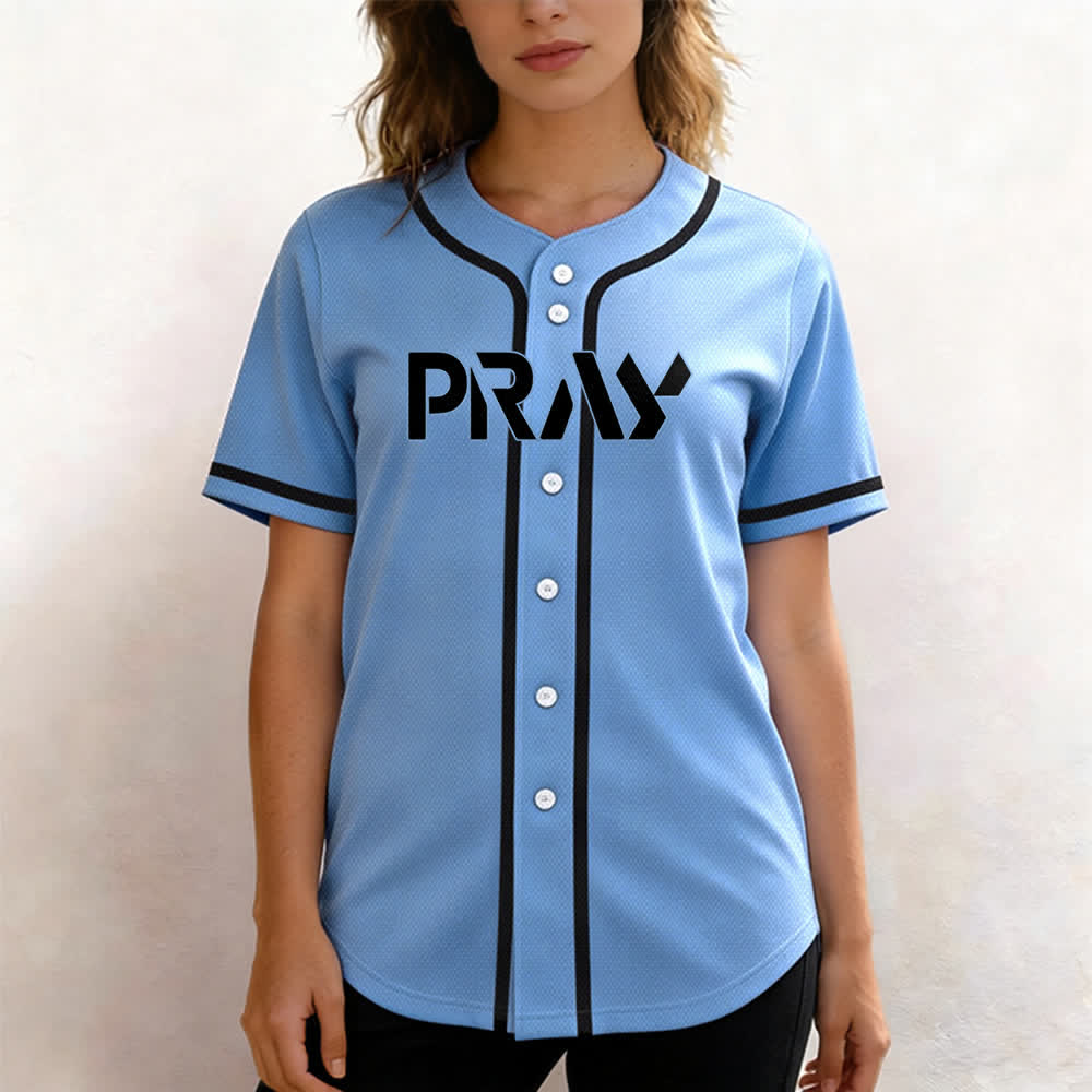 Christianartworkshop Pray Tap My Shoulder Message Baseball Jersey - image 32