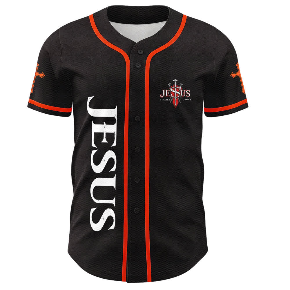 Christianartworkshop Jesus Saves Thorn Crown Black Mesh Baseball Jersey - image 9