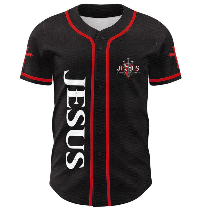 Christianartworkshop Jesus Saves Thorn Crown Black Baseball Jersey - image 16