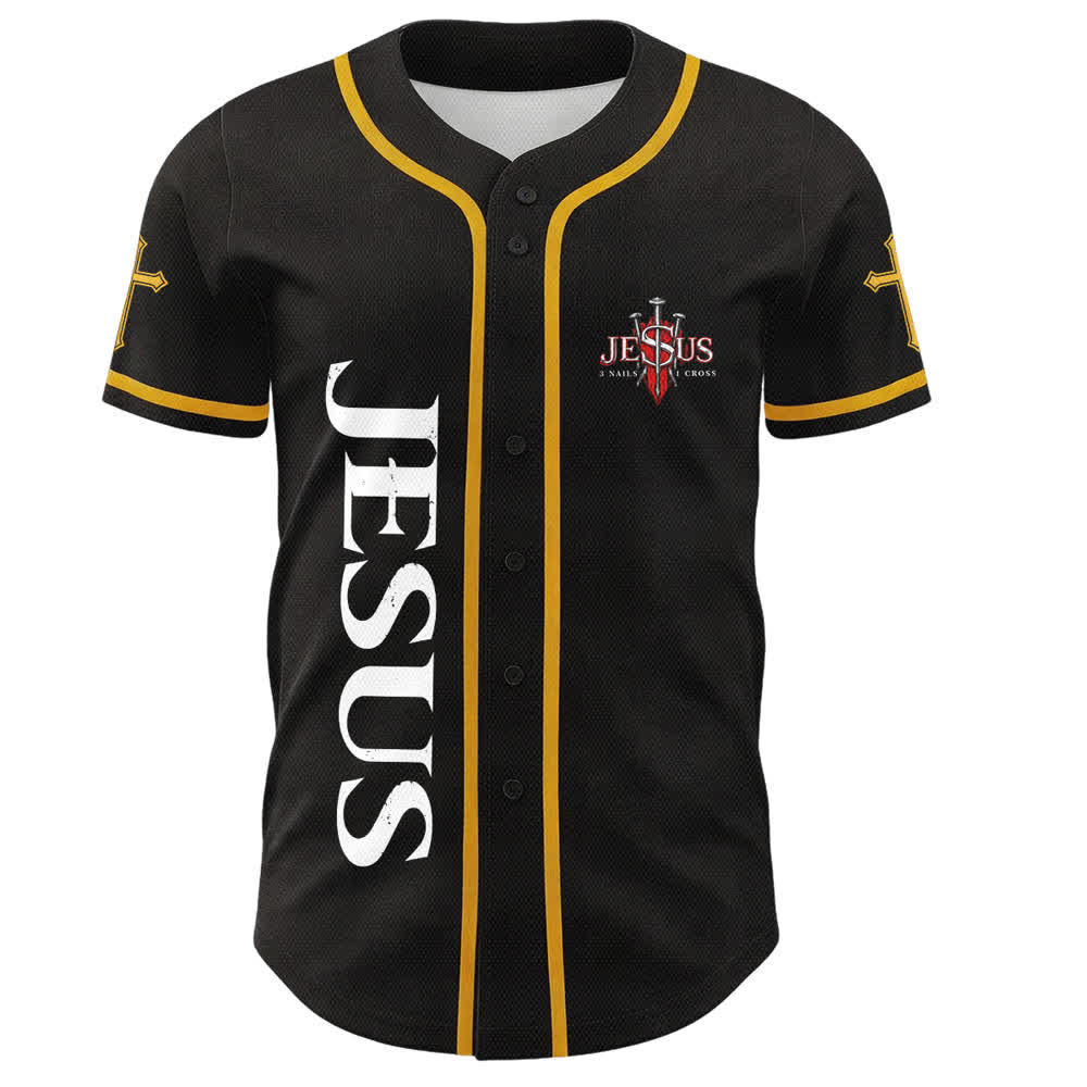 Christianartworkshop Jesus Saves Thorn Crown Black Mesh Baseball Jersey - image 23
